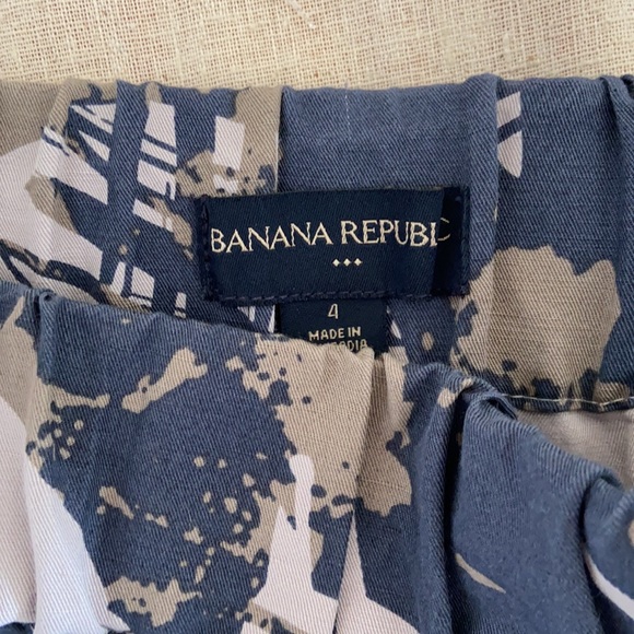 Banana republic abstract print linen blend mini elastic waist skirt - Picture 6 of 7